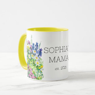 Taza Nuevo tazón Mama, flores silvestres coloridas