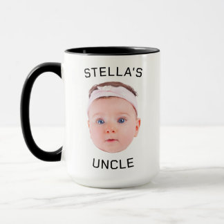 Taza Nuevo Tío Gift Mug, Personalizado Baby Face Photo