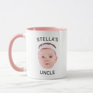 Taza Nuevo Tío Gift Mug, Personalizado Baby Face Photo 