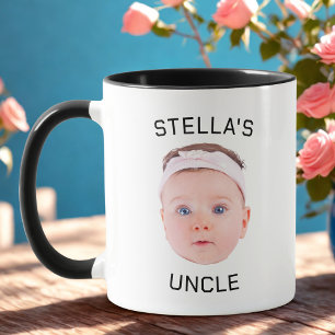 Taza Nuevo Tío Gift Mug, Personalizado Baby Face Photo