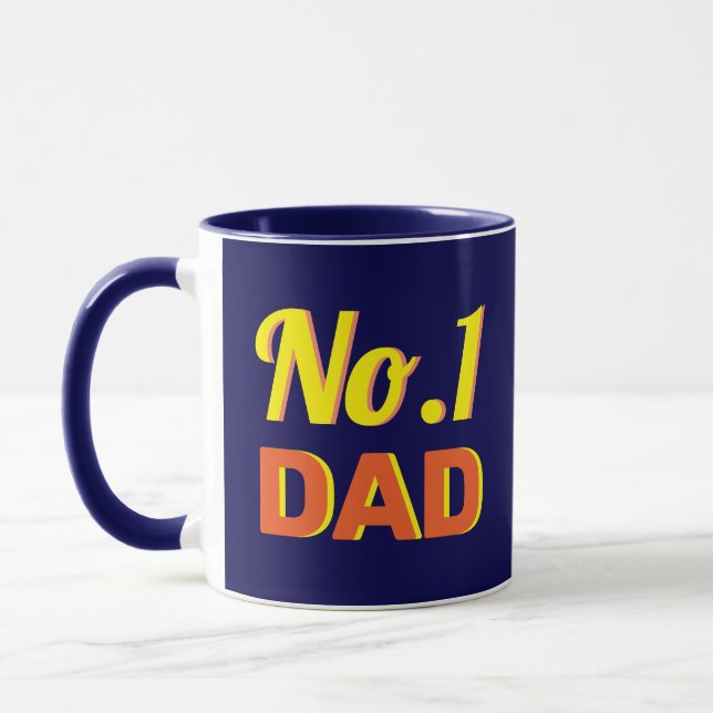 Taza Número 1 Regalo azul de la Marina de Papá para el  (Izquierda)