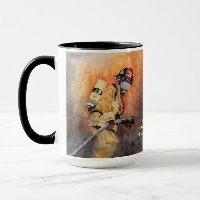 Taza Número de estación de bomberos Personalizado de fu (Izquierda)