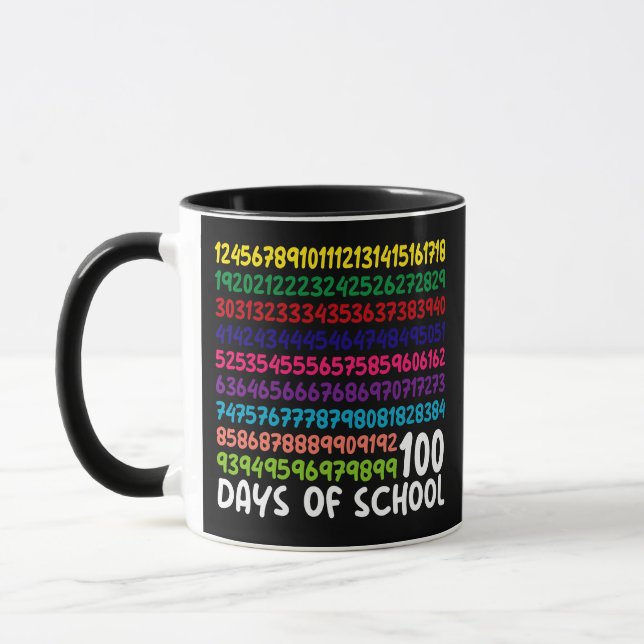 Taza Números de Matemáticas 100º Día de la Escuela Prof (Izquierda)