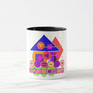 TAZA NÚMEROS GEO SÍMBOLOS FORMAS MUG