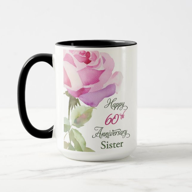 Taza Nun 60th Anniversary Catholic Jubilee Pink Rose (Izquierda)