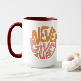 Taza Nunca rendirse - Motivación diaria rosa y Naranja