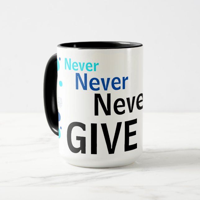Taza "Nunca se rinda": Mug de energías (Anverso izquierdo)