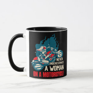 Taza Nunca Subestimes A Una Mujer En Motocicleta