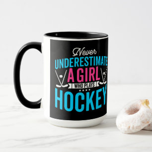 Taza Nunca subestimes el hockey Chica