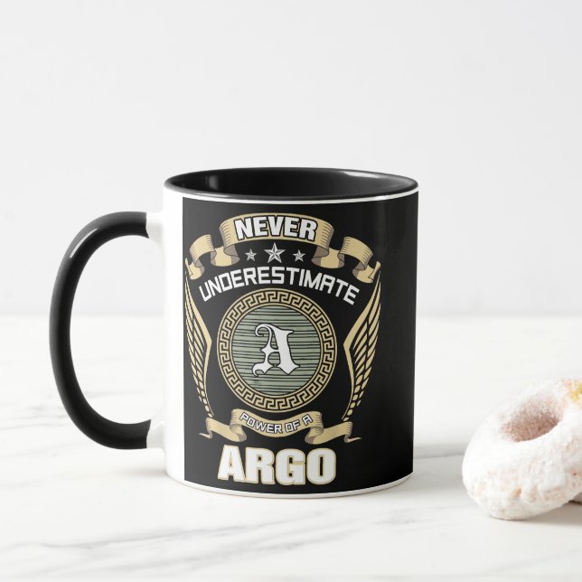 TAZA NUNCA_SUBESTIMES_EL_PODER_DE_UN_ARGO (Con donut)