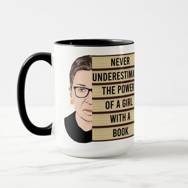 Taza Nunca subestimes el poder de un Chica (Izquierda)