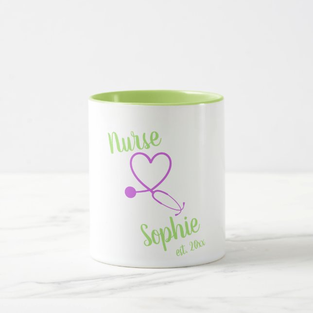 Taza Nurse Graduación Mug Gift Personalizado Añadir nom (Centro)