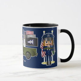 Taza Nutcracker de la Fuerza Espacial con un pequeño ca