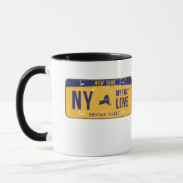 Taza NY My First Love License Plate