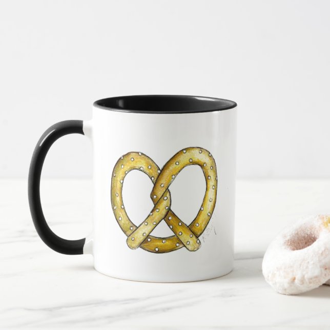 Taza NYC New York City Salty Soft Pretzel Foodie (Con donut)