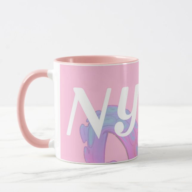Taza NYGEL Mug (rosa y blanco) (Izquierda)