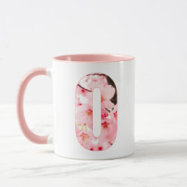Taza O inicial floral | Nombre y rasgos personaliz