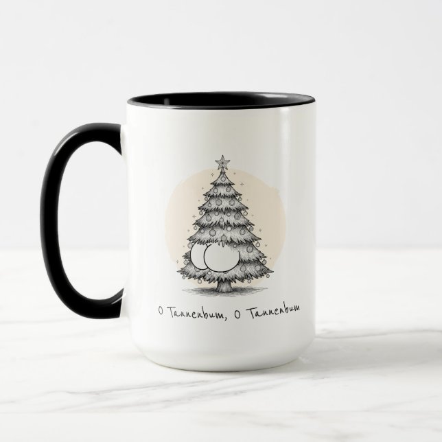 Taza O Tannenbum Christmas Butt Bum Joke Mug (Izquierda)
