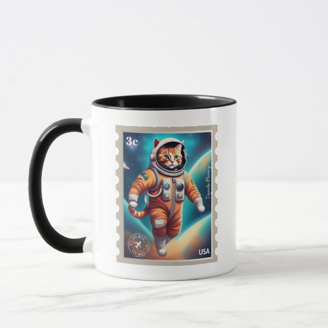 Taza Objetivo De La Mug De Gato Del Astronauta De La Lu (Izquierda)