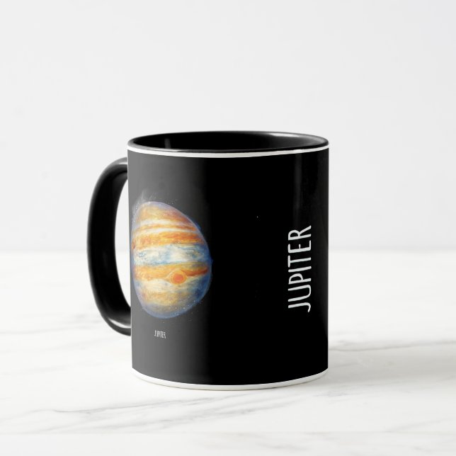 Taza Obra artística del planeta Júpiter - Ilustracion e (Anverso izquierdo)