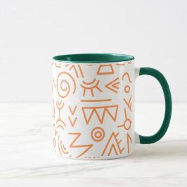Taza Obra de arte de Naranja de patrones afroindios sob