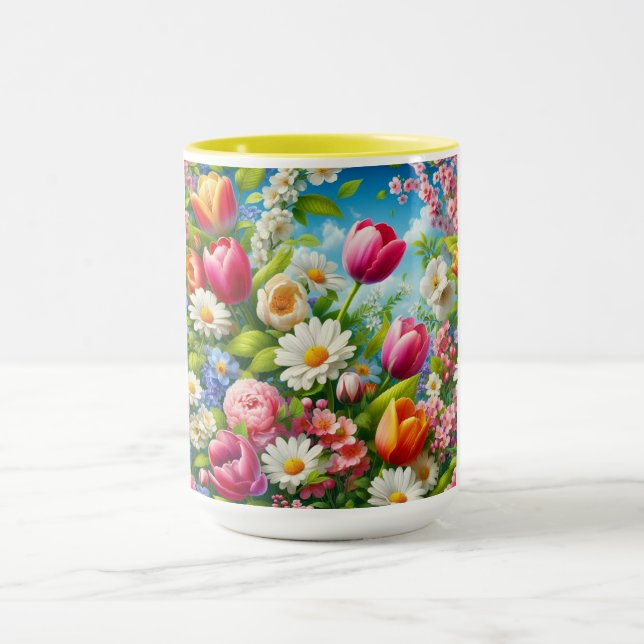 Taza Obra de arte floral/primavera (Centro)