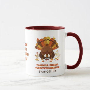 Taza OBSESIONADO CON TURDUCKEN Día de Acción de Gracias