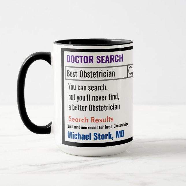 Taza Obstetrician Funny Search Gig Mug (Izquierda)
