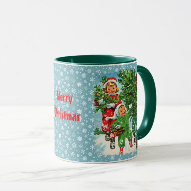 Taza Obteniendo el tazón del café del árbol de Navidad (Anverso derecho)
