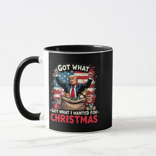 Taza Obtuve Lo Que Quería De Los Navidades Trump Santa (Izquierda)