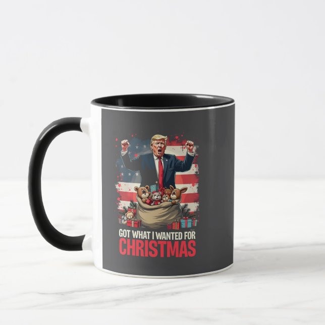 Taza Obtuve lo que quería para los Navidades Trump Sant (Izquierda)