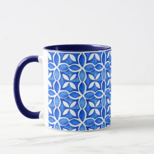Taza Ocean Bloom Portuguese Minimal Blue and White