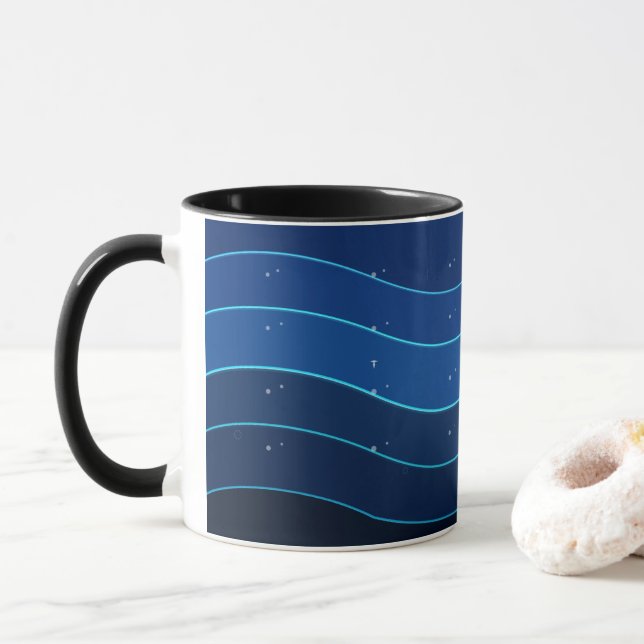 Taza Ocean Wave Coffee Mug | Deep Blue Sea Waves (Con donut)