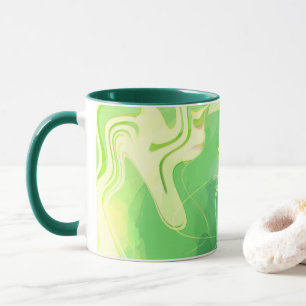Taza Océano abstracto verde azul