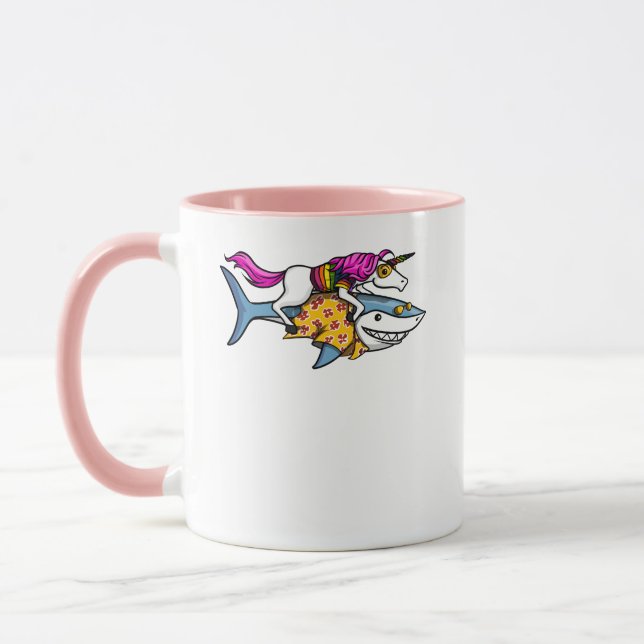 Taza Océano divertido del unicornio del tiburón mágico (Izquierda)