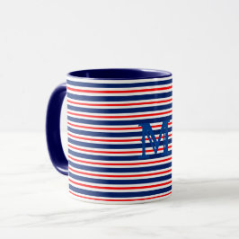 Taza Océano monogramado de franjas de verano