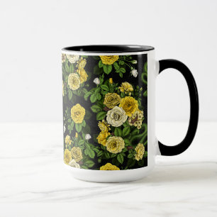 Taza Oculto en los rosas, amarillo y verde