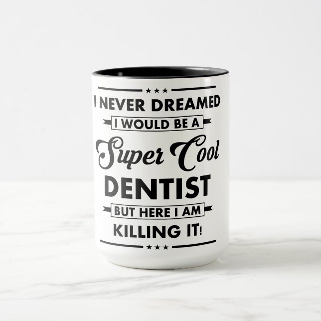 Taza Ocupación/Profesión Divertida Dentista Super Genia (Centro)