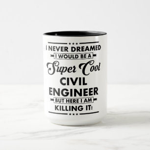 Taza Ocupación/Profesión Divertida Ingeniero Super Geni