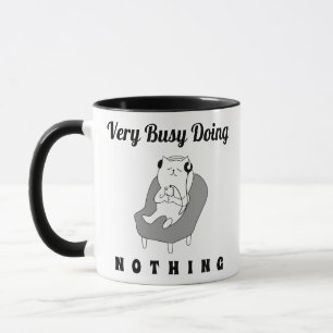 Taza Ocupado No Haciendo Nada De Humor Gracioso Gato