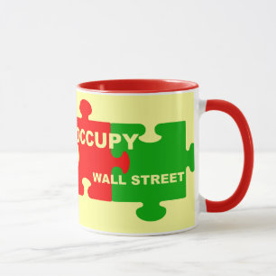 Taza ocupar piezas del rompecabezas de la calle de la p