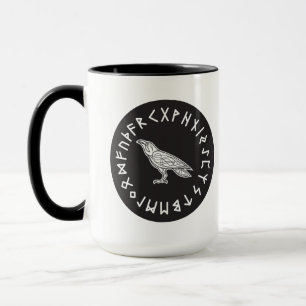 Taza Odin Cuervo Cuervo Mitología vikinga runas rúnico