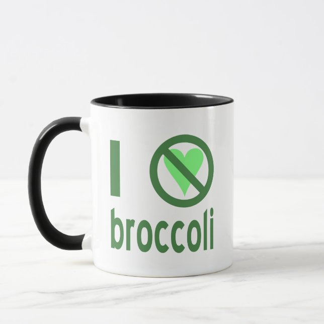 Taza Odio el brócoli Texto Verde (Izquierda)