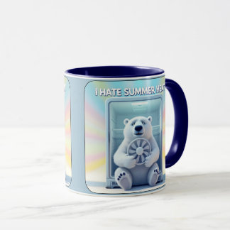 Taza Odio el calor del verano - Osito polar lindo en la