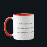 Taza Odio la música de las mañanas<br><div class="desc">Mugre felíz para el búho nocturno</div>