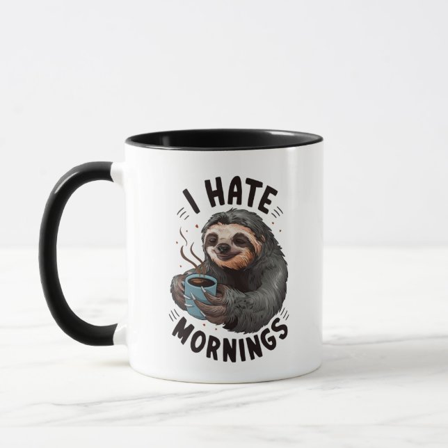 Taza Odio las Mañanas Perezoso Sloth (Izquierda)