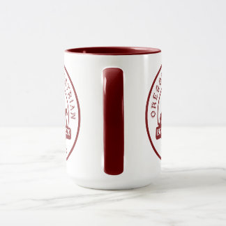 Taza OET Mug con el logo de 50 años Maroon y White