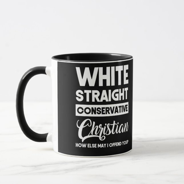 Taza Ofensiva cristiana conservadora directa blanca (Izquierda)