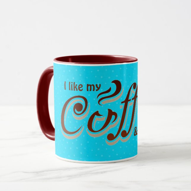 Taza oferta de café divertida en los puntos de aqua (Anverso izquierdo)
