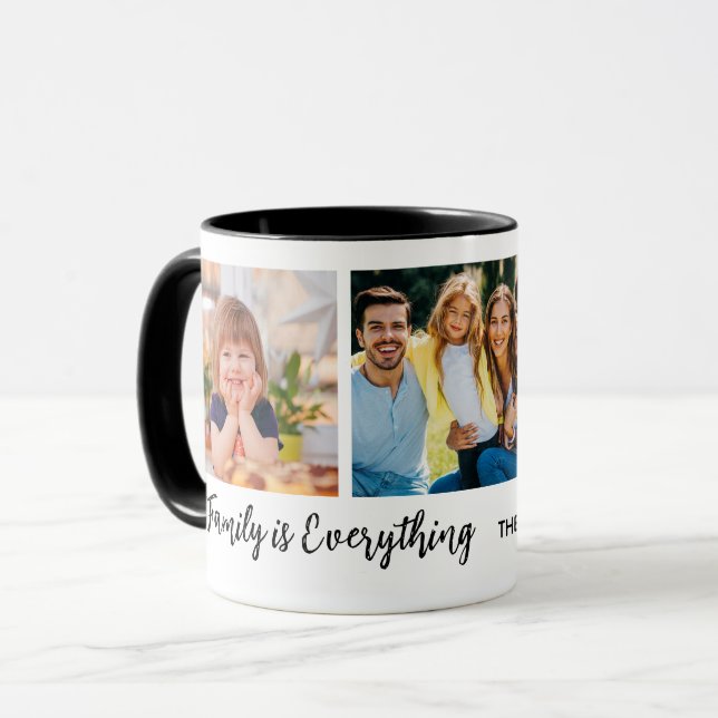 Taza Oferta personalizada de 3 nombres de familia de Co (Anverso izquierdo)